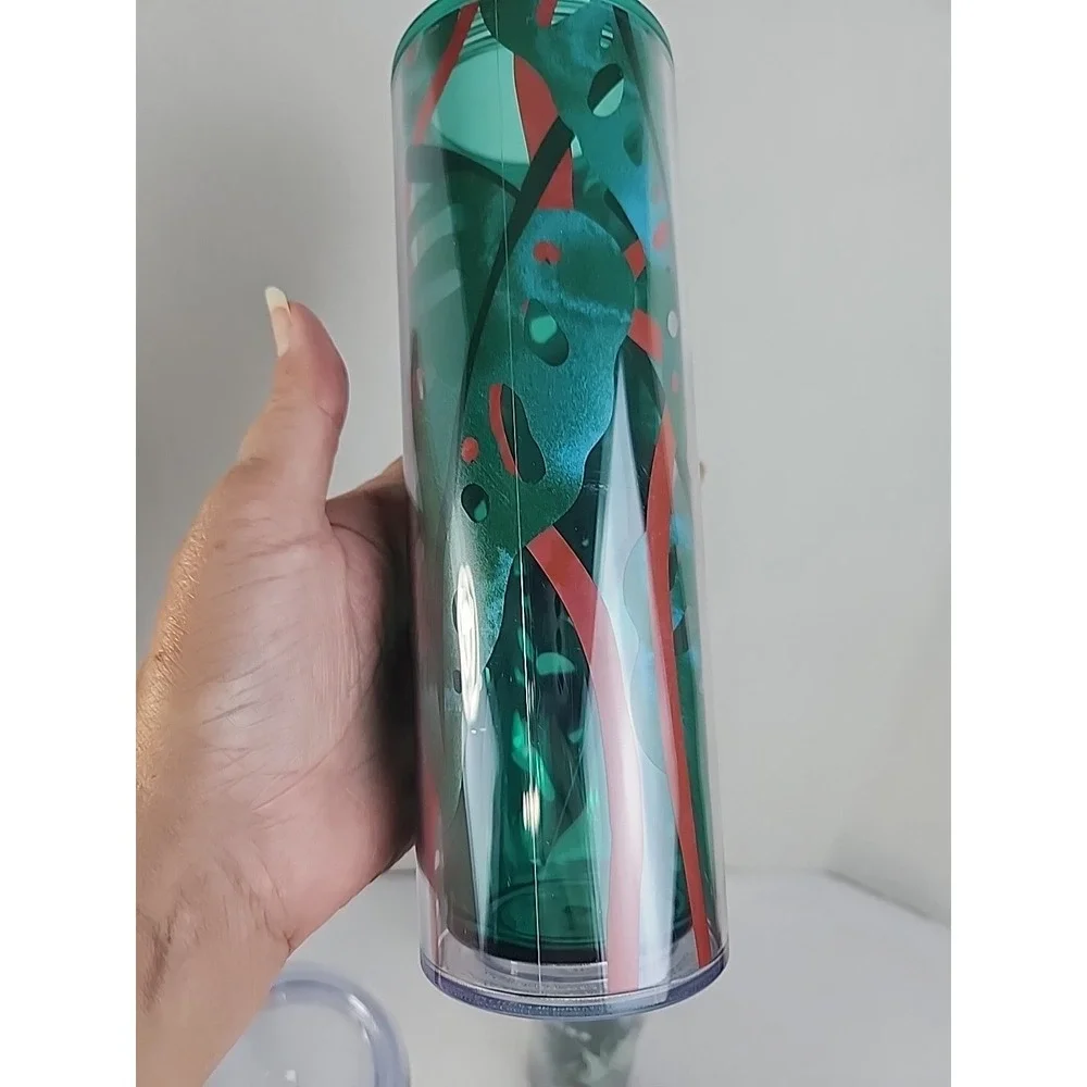 Lot of 4 Starbucks Assorted Hot/Cold Acrylic Tumblers w Lids & One Straw
